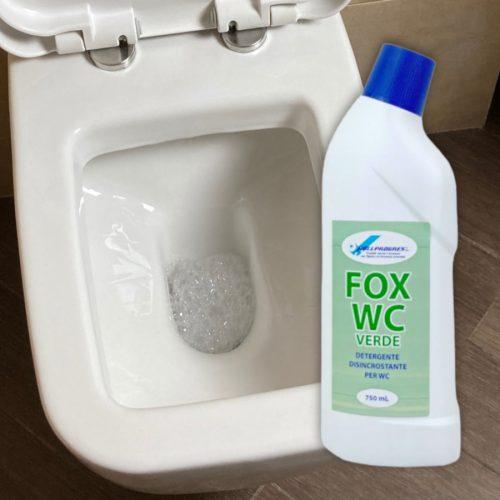 Fox Wc Verde Disincrostante è il disincrostante professionale per detergere e disincrostare il wc.