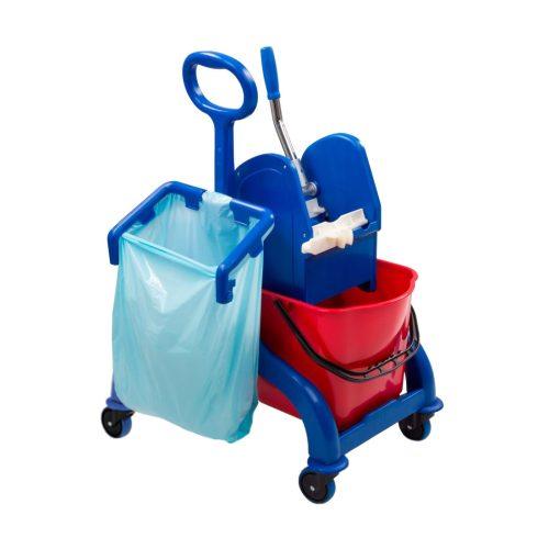 Carrello Fred lt.50 Blu è un carrello accessoriato per facilitare e velocizzare le operazioni di pulizia e lavaggio dei pavimenti e degli ambienti. Linea Filmop.