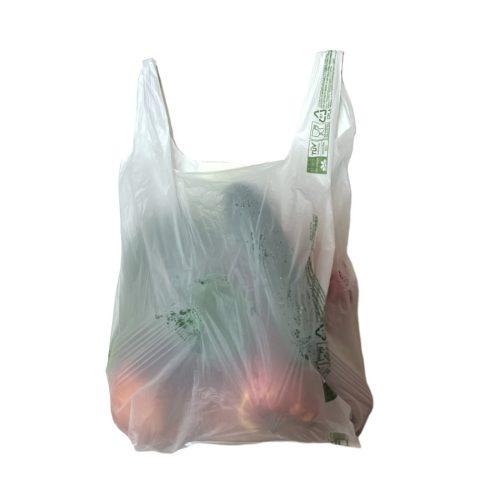 Sacchetti Shoppers ortofrutta bio&compost sono shoppers con manico confezionate in rotolo, biodegradabili e compostabili, di colore bianco. Idonei per il settore ortofrutta.